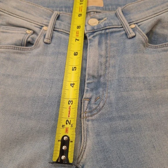 Mother The Weekender Fray Midrise Flare Jeans Sz 25 Blue Swimming Pool Sunday - Picture 7 of 10